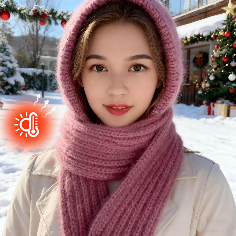 Cycling Gear Cold Weather - Women's Knit Hat Scarf Set Fleece