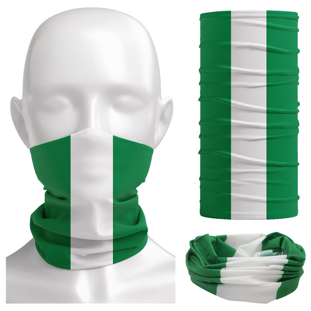 Cycling Gear Men - Nigeria Flag Bandanna Women Neck Gaiter