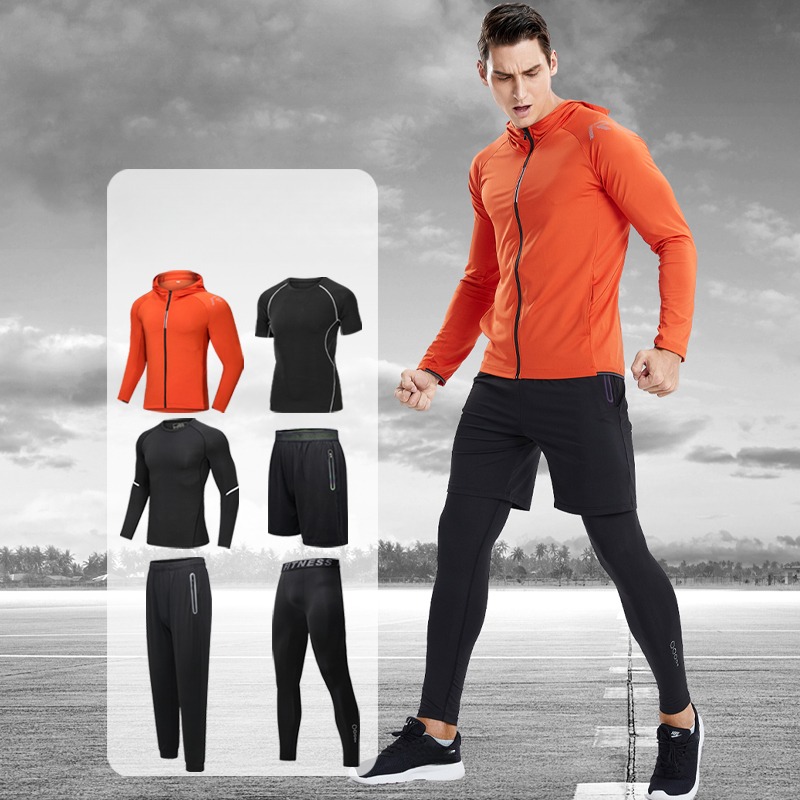 Cycling Gear Men - Luluesses Men's 6-Piece Sportswear Set Breathable