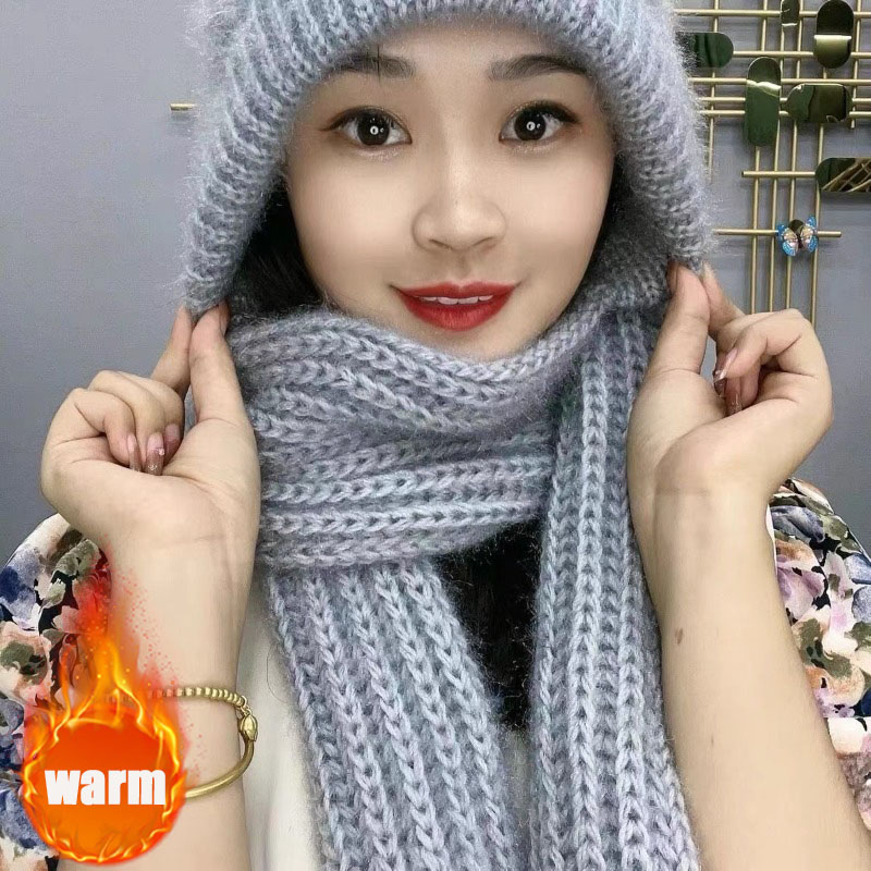 Women's Knit Hat Scarf Set Fle - Cycling Gear Cold Weather ulasan dan harga