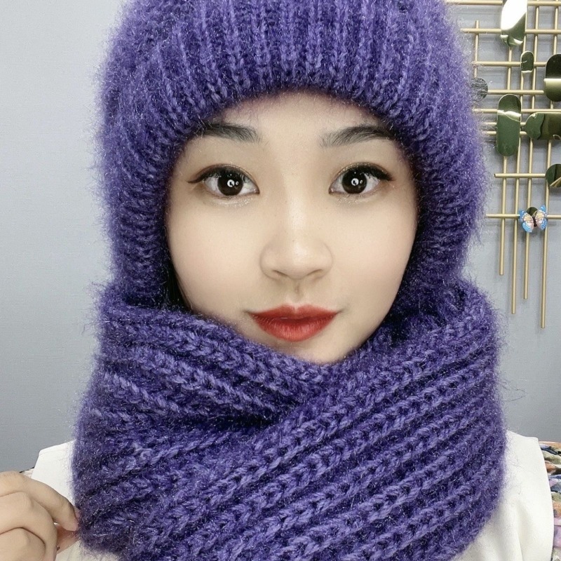 Women's Knit Hat Scarf Set Fle - Cycling Gear Cold Weather ulasan dan harga