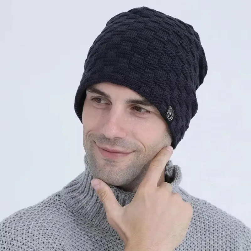Mens Plush Lining Beanie Winte - Cycling Gear Cold Weather ulasan dan harga