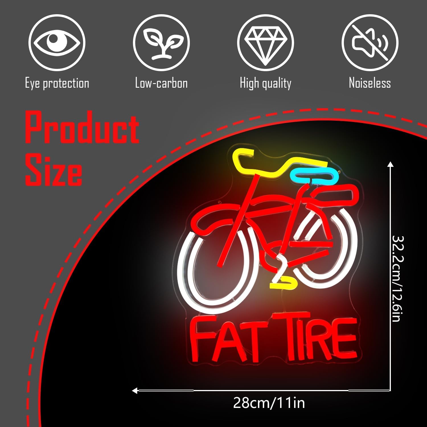 Fat Tire Bike LED Neon Sign US - Cycling Gear Store ulasan dan harga