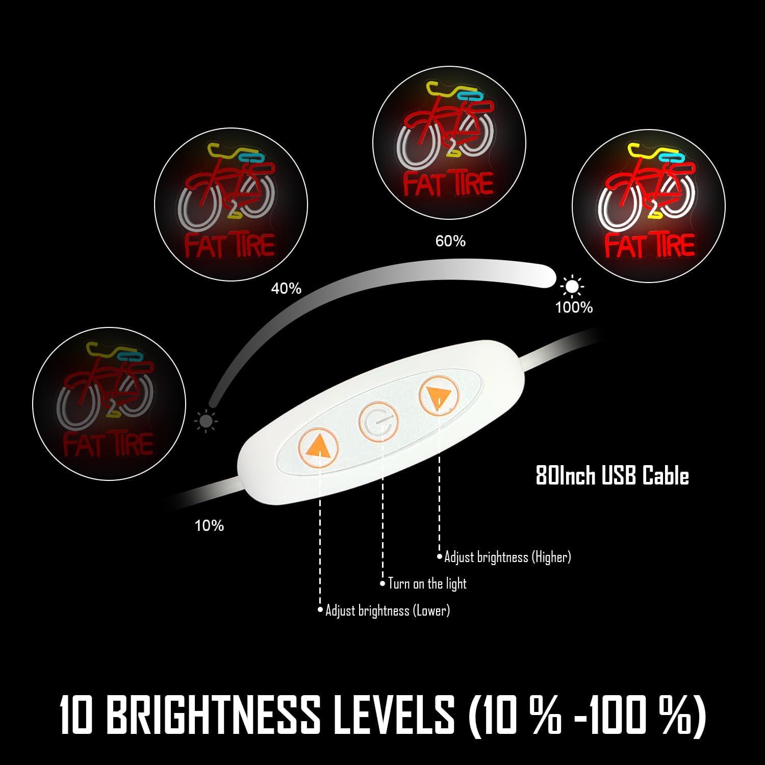 Fat Tire Bike LED Neon Sign US - Cycling Gear Store ulasan dan harga