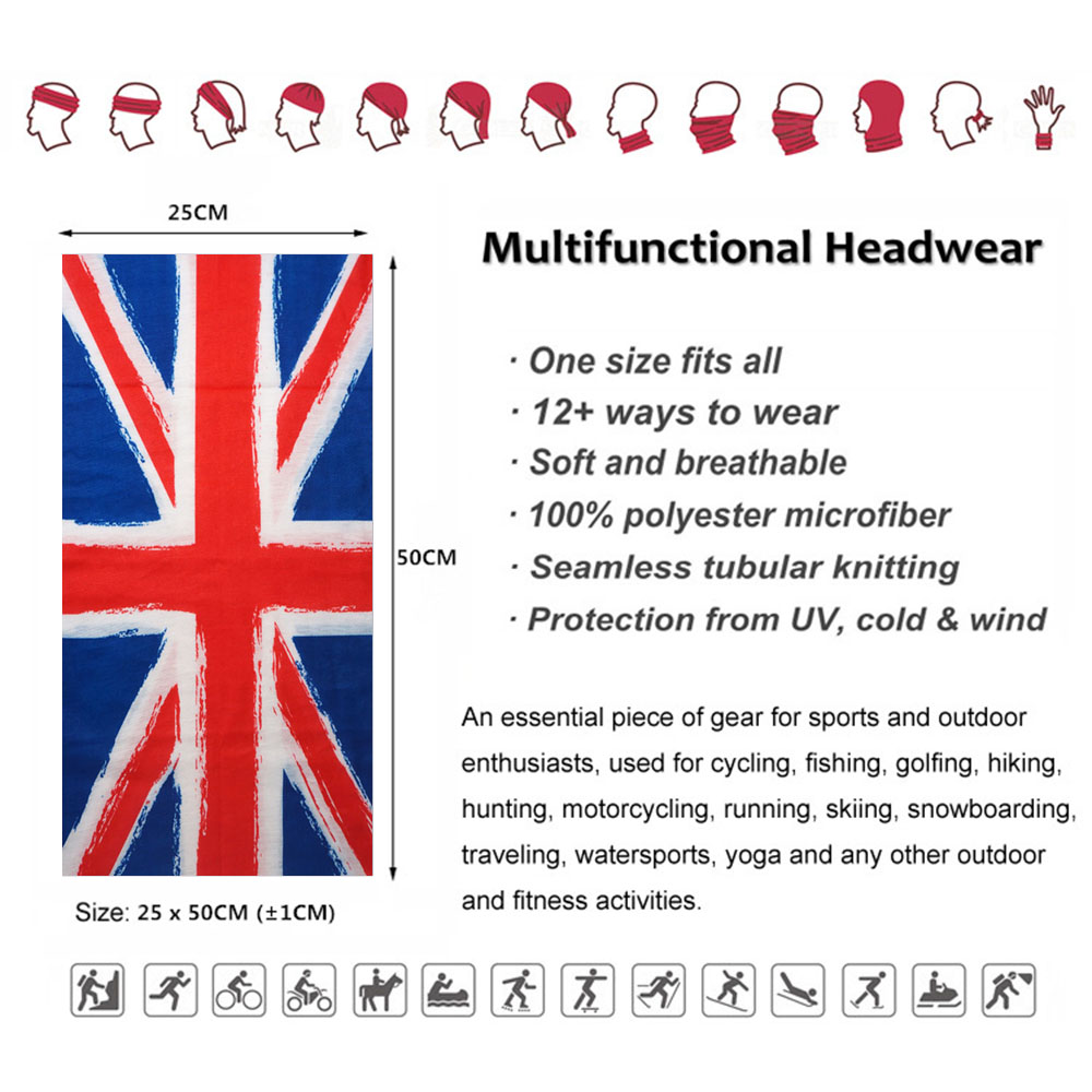 UK Union Flag Neck Tube Bandan - Mens Cycling Gear Uk ulasan dan harga