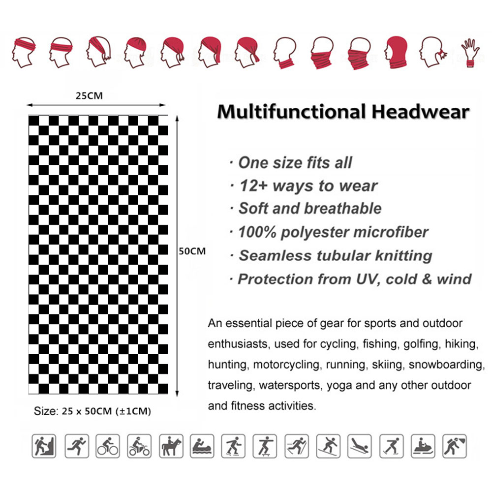 Checkered Ska Printed Headband - Cycling Gear Men ulasan dan harga